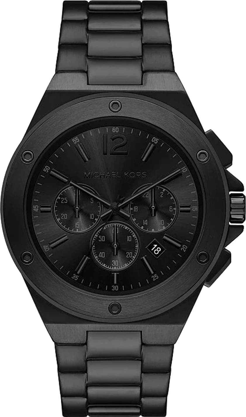 Montre Homme Michael Kors Lennox MKO1234 noire bracelet maillons acier