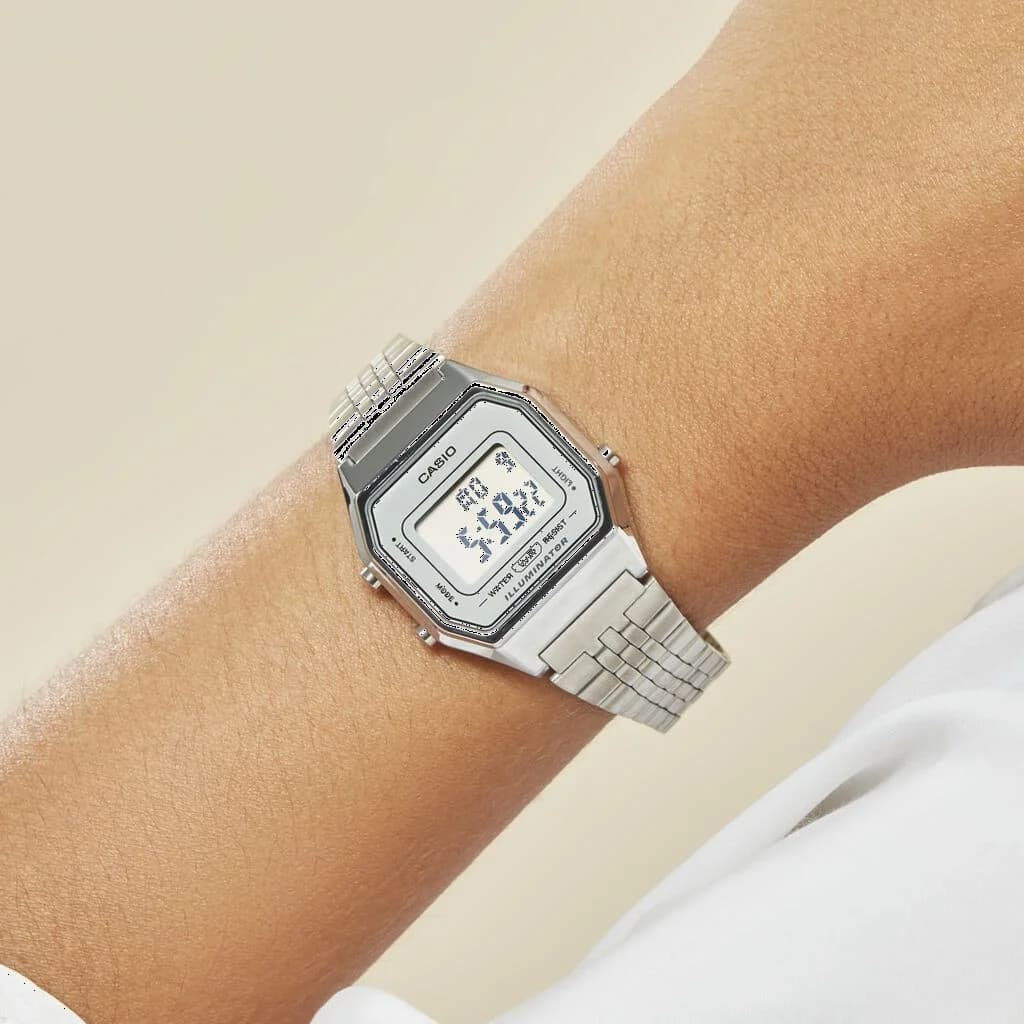 Montre Casio LA680WEA-7EF unisexe détail cadran gris
