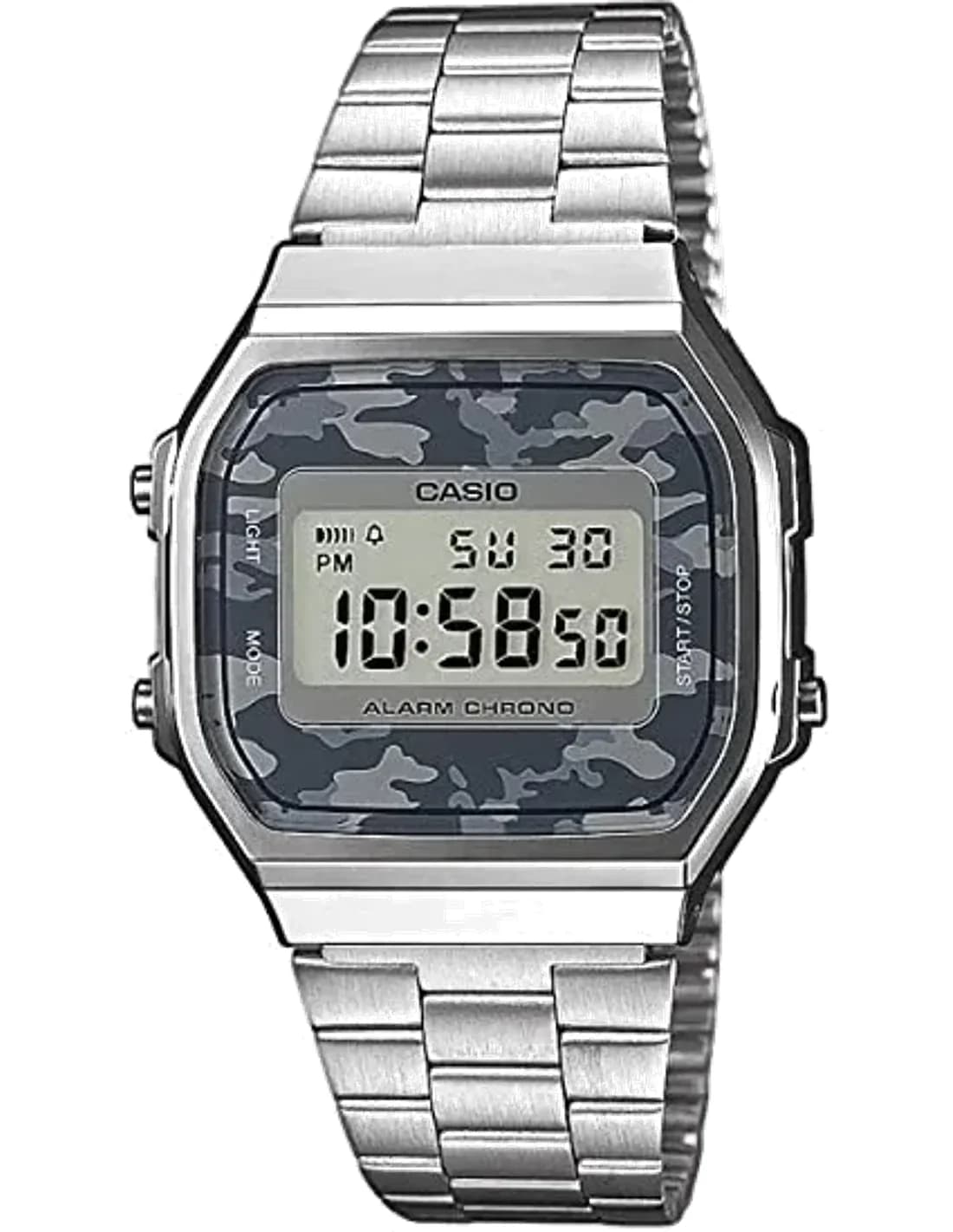 Montre Casio A168WEC-1EF unisexe cadran gris bracelet acier inoxydable