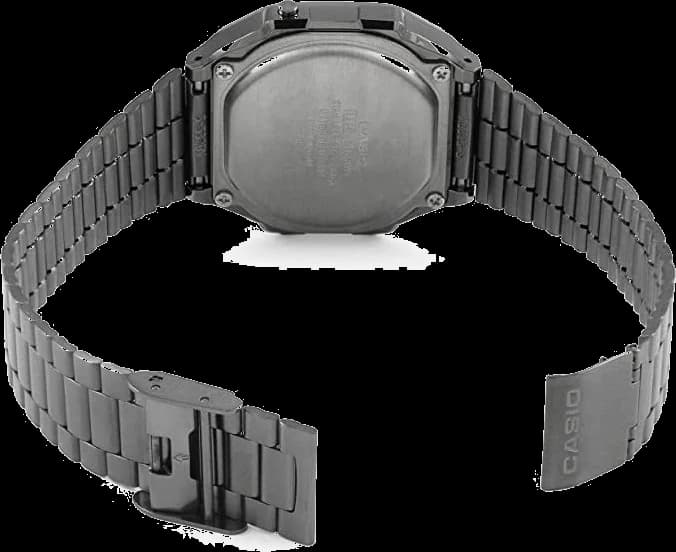Montre Casio A168WEGG-1BEF unisexe détail cadran noir
