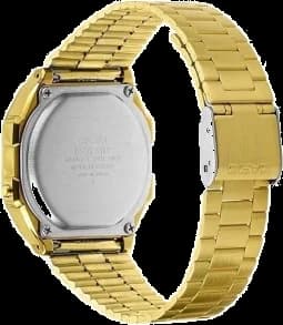Casio A168WERG-2AEF bracelet acier inoxydable or fermoir clip profil