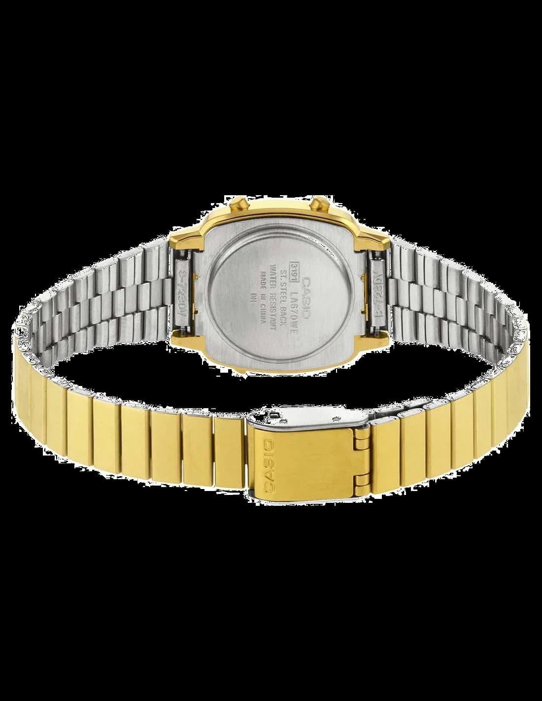 Casio LA670WEGA-9EF verso boîtier or quartz étanche non étanche