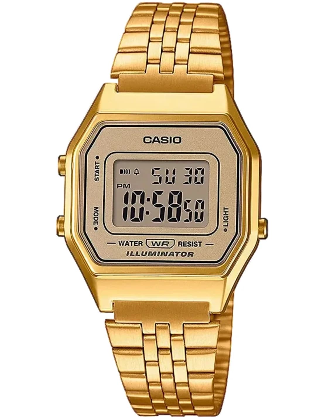 Montre Casio Vintage LA680WEGA-9EF digitale en métal doré