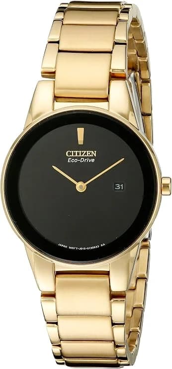 Citizen GA1052-55E Eco-Drive Gold Finish and Black Dial Men's Watch