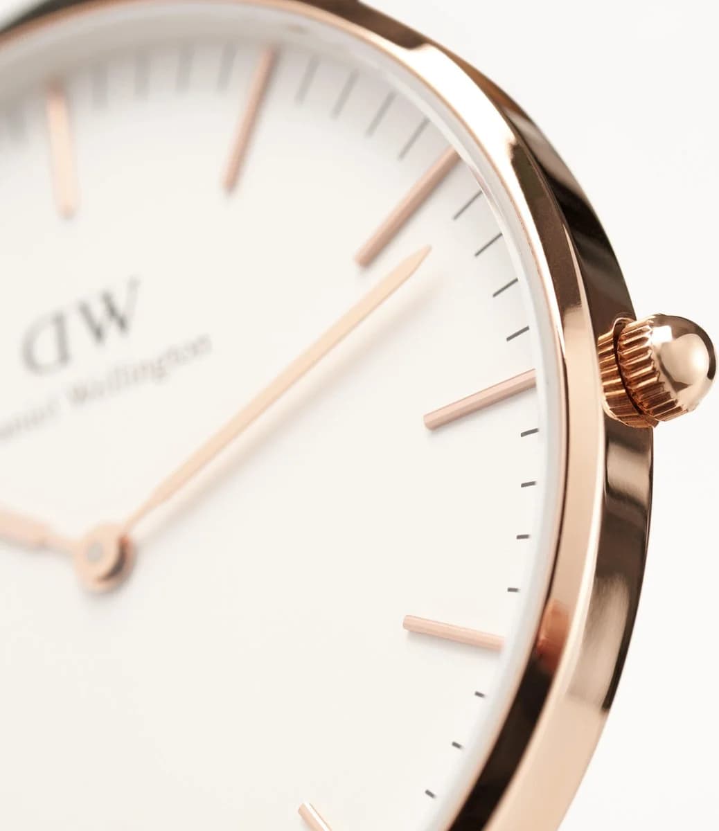 Montre Daniel Wellington DW00100036 unisexe détail cadran blanc