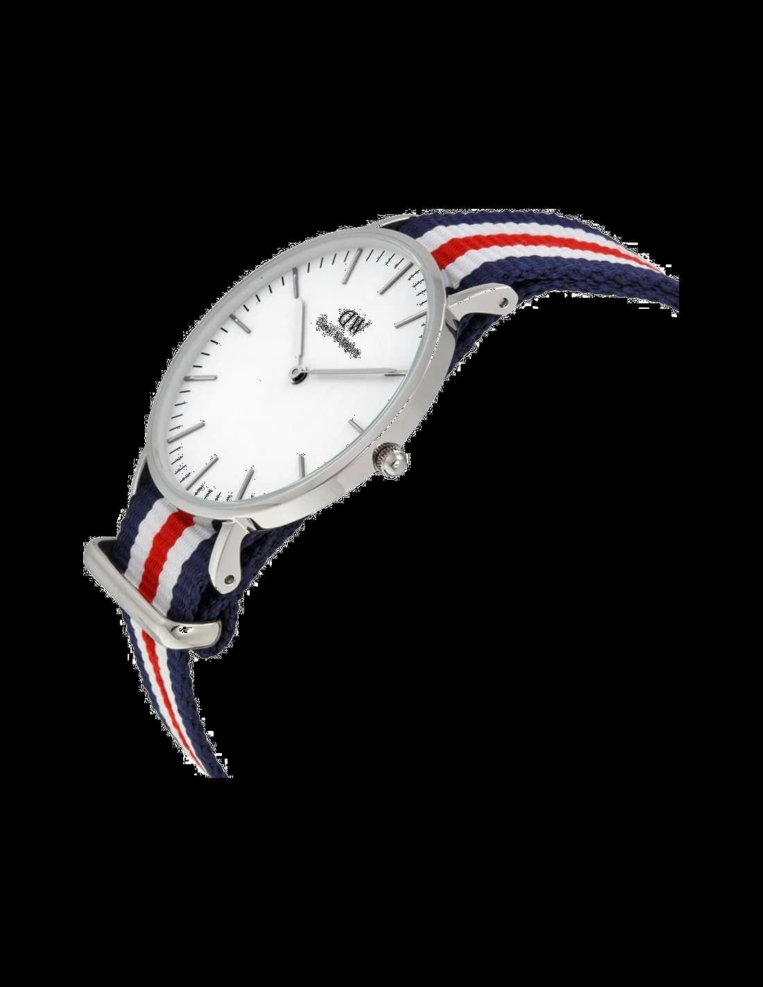 Montre Daniel Wellington Classic Canterbury tricolore bracelet nylon rayures boucle ardillon