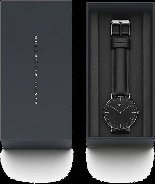 Montre Daniel Wellington DW00100145 femme détail cadran noir