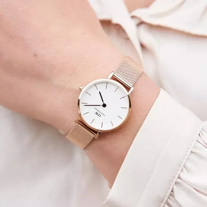 Montre Daniel Wellington Classic Petite boîtier or rose acier inoxydable verso