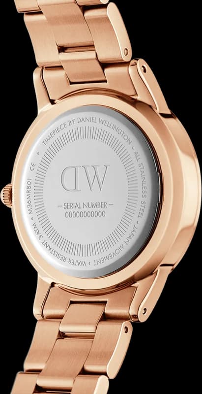 Montre Daniel Wellington DW00100369 femme verso boîtier or rose