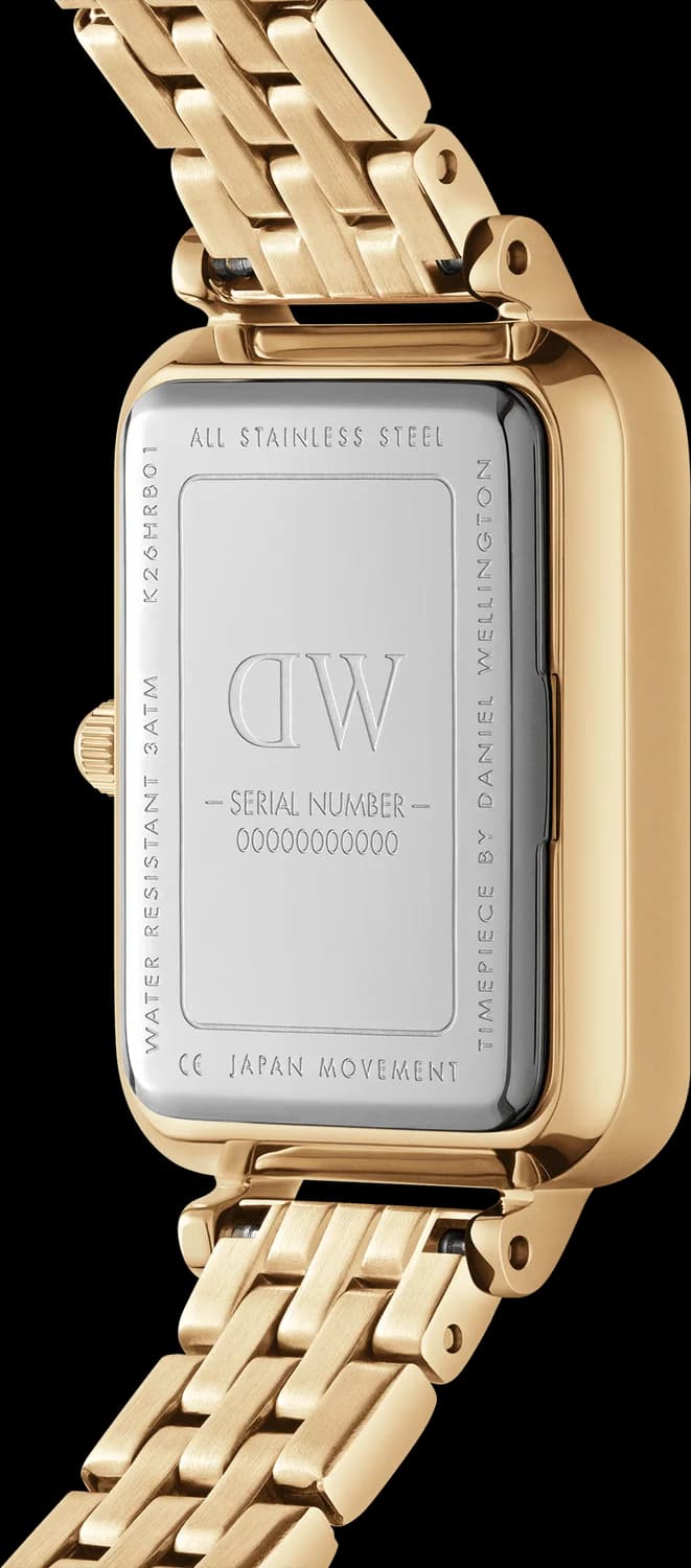 Montre Daniel Wellington DW00100688 femme verso boîtier or