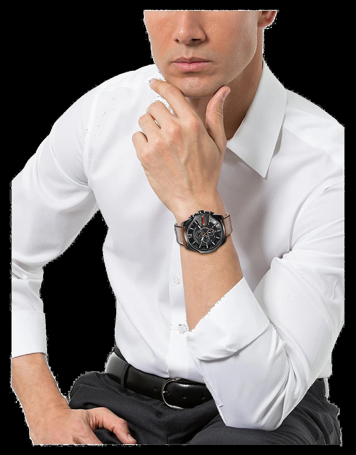 Montre Diesel DZ4343 homme détail bracelet cuir