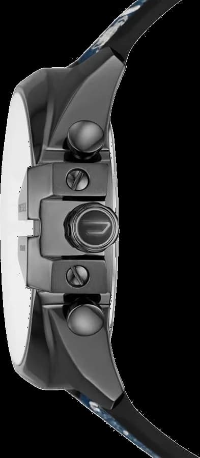 Détail cadran Diesel DZ4541 avec compteurs de chrono, date à 4h30, aiguilles luminescentes et index appliqués