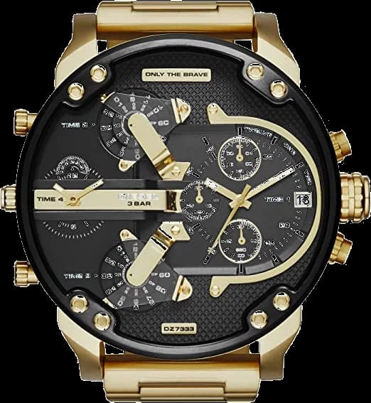 Diesel Mr Daddy 2.0 Gold XXL DZ7333 Black Dial Multifunctional Men's Watch