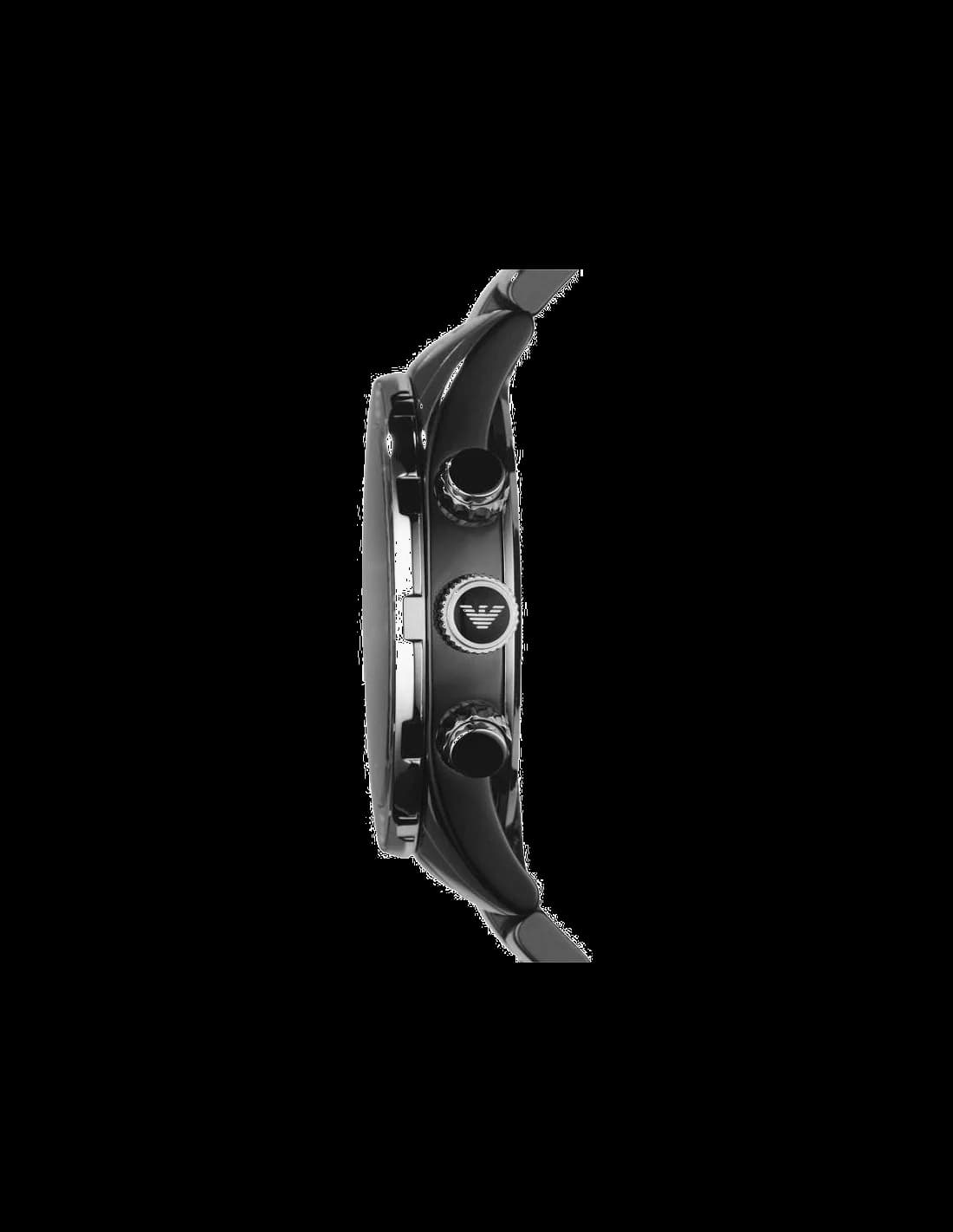 Emporio Armani AR1421 bracelet céramique noir boucle déployante profil