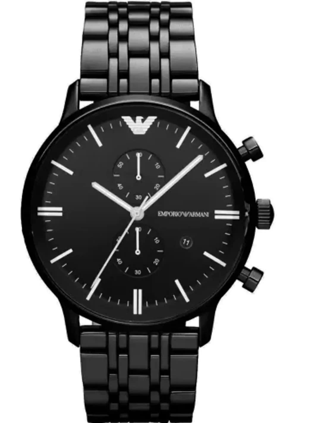 Montre Emporio Armani AR1934 homme cadran noir bracelet acier inoxydable