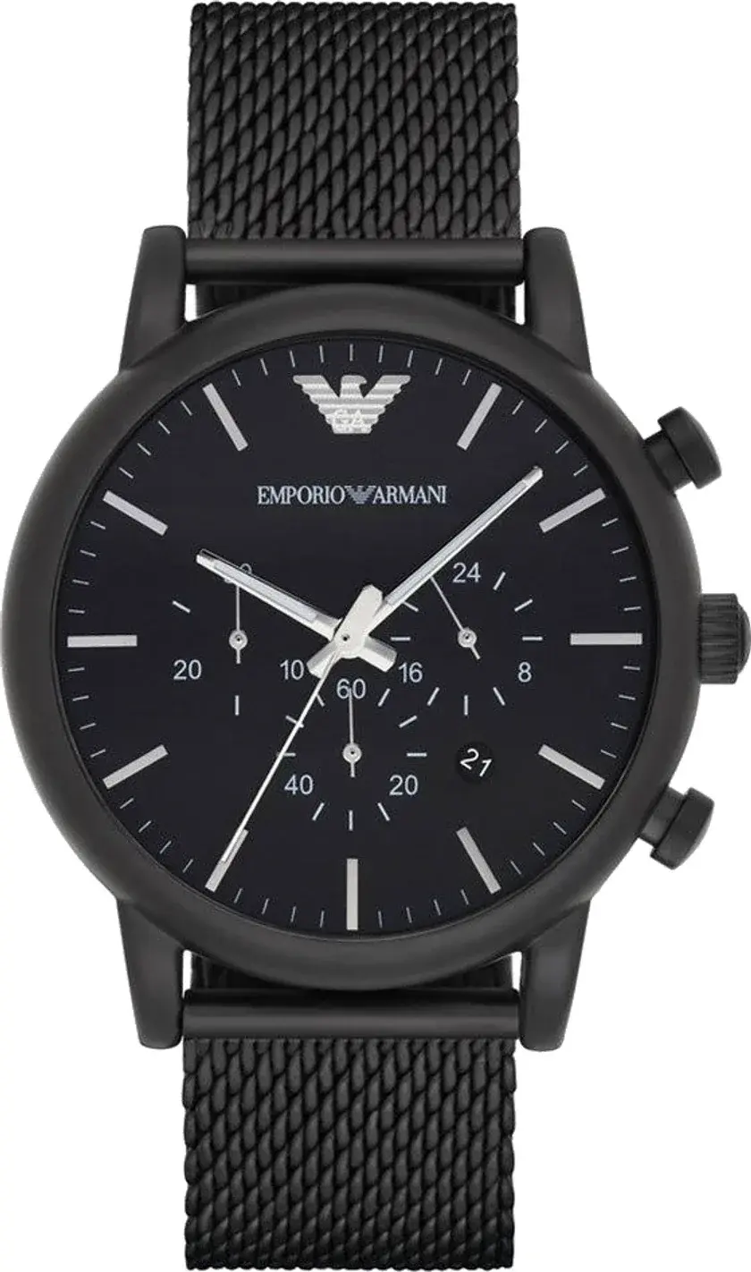 Montre Emporio Armani AR1968 homme cadran noir bracelet acier