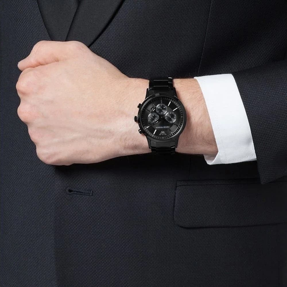 Montre Emporio Armani AR2453 boîtier acier noir boucle déployante