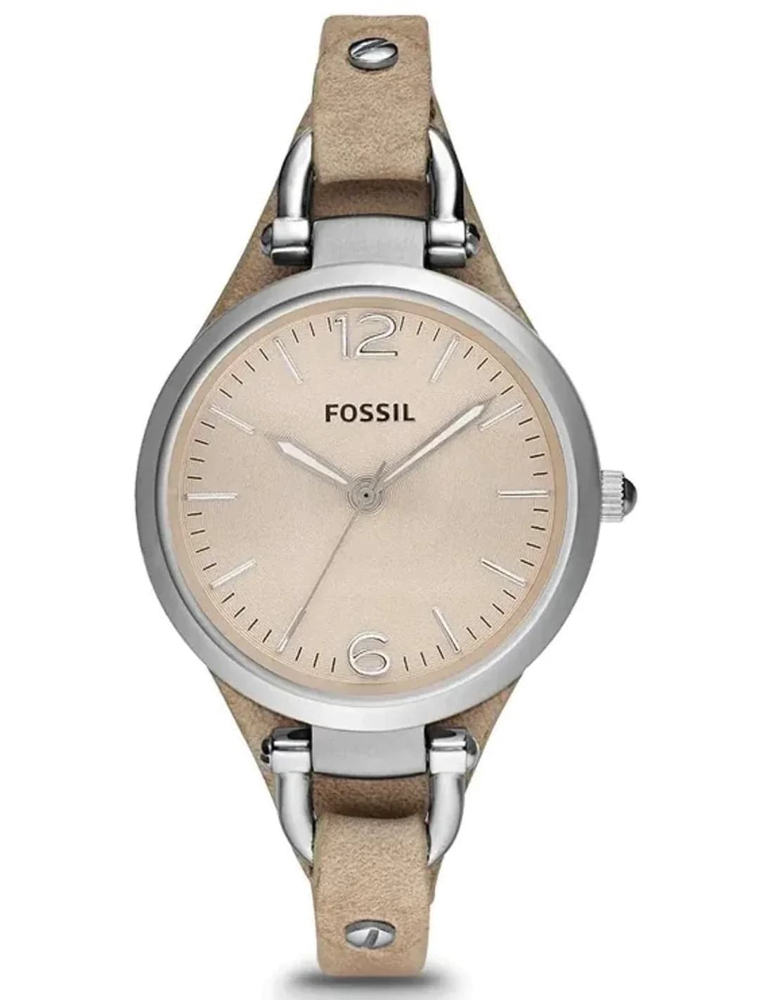 Montre Fossil ES2830 femme cadran beige bracelet cuir