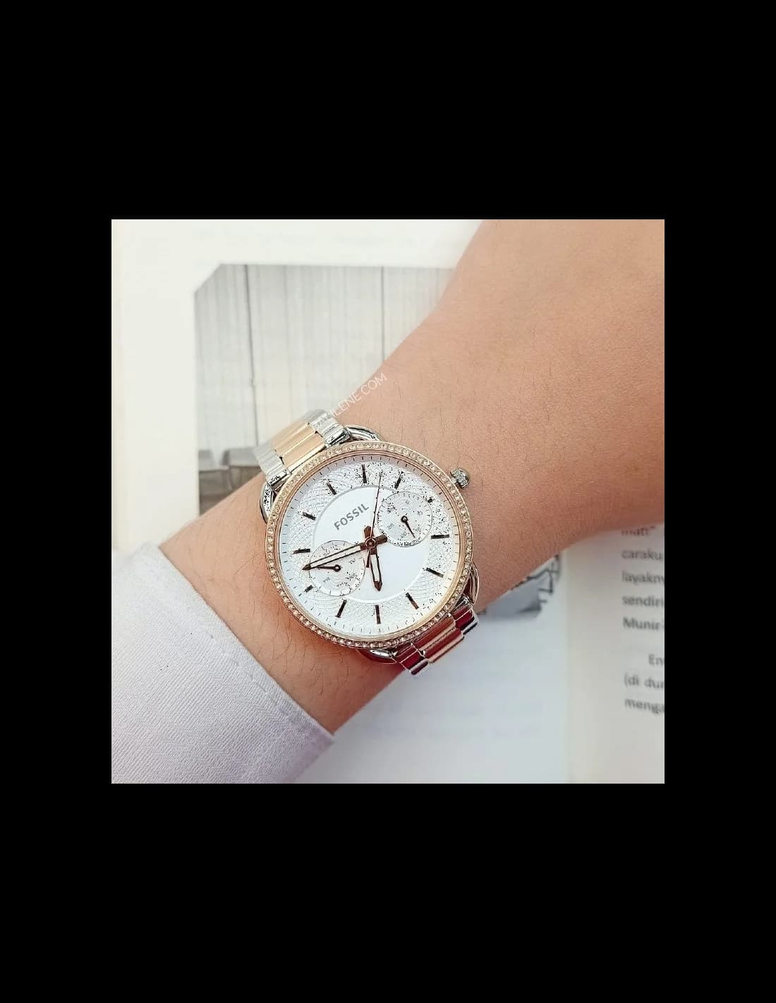 Montre Fossil ES4396 femme détail cadran argent