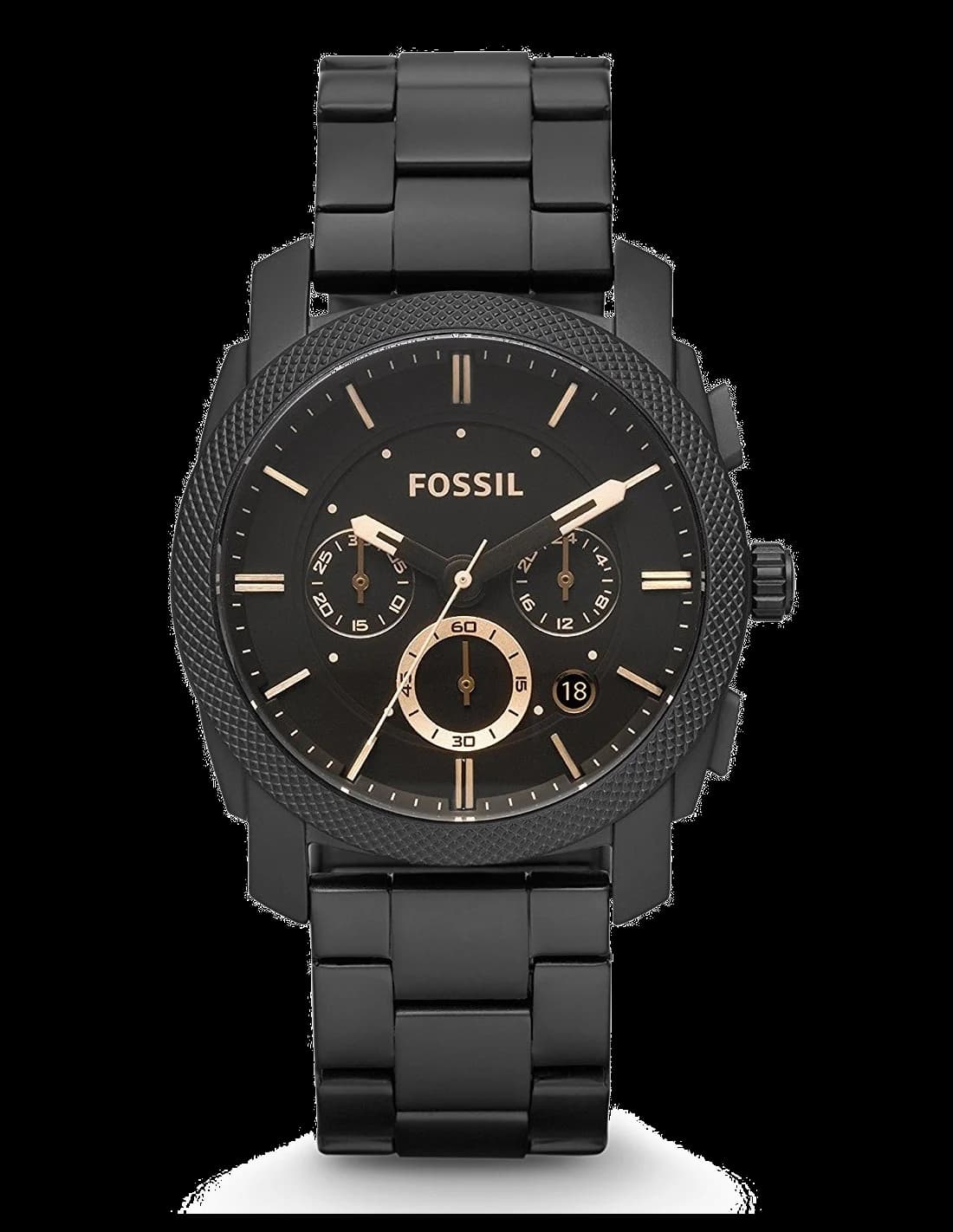 Fossil FS4682 Machine Black Stainless Steel Men's Watch