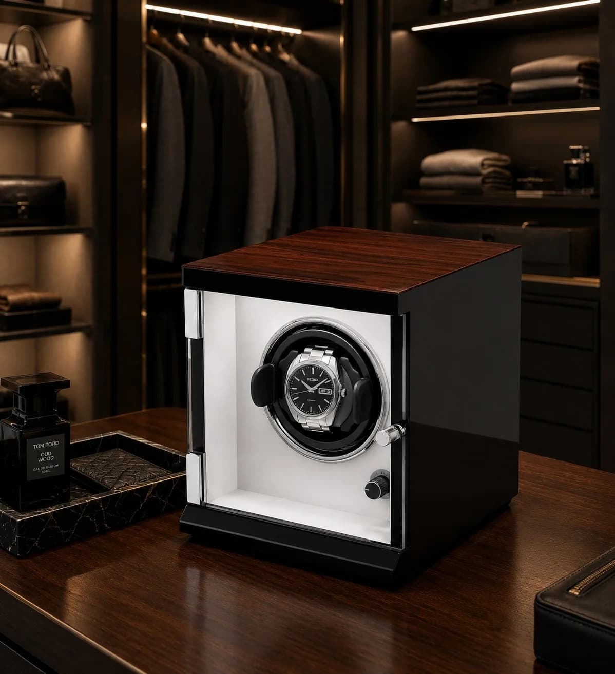 Remontoir à montre automatique Capri bois ébène 1 montre vue 3