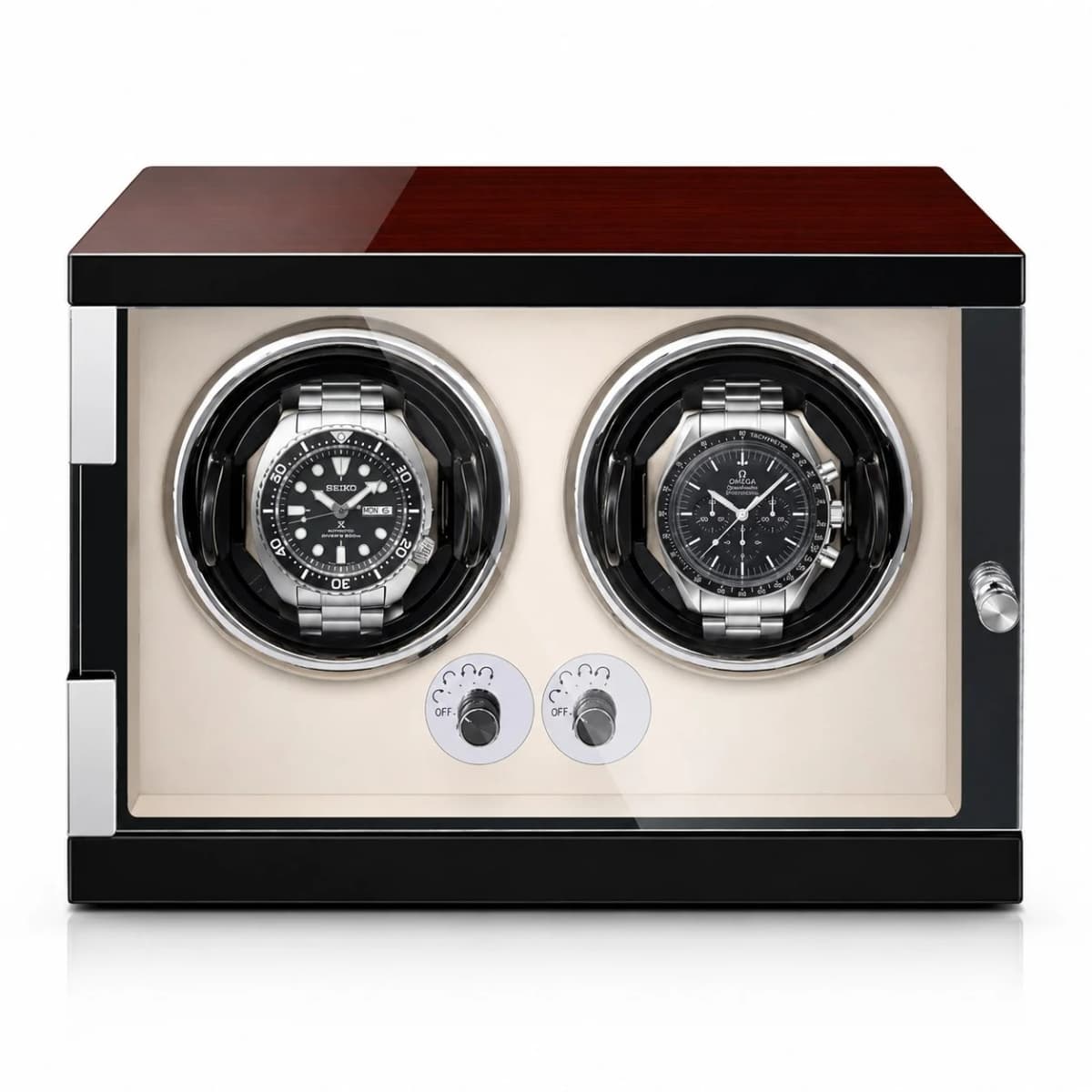 Remontoir à montre automatique Capri bois ébène 2 montres