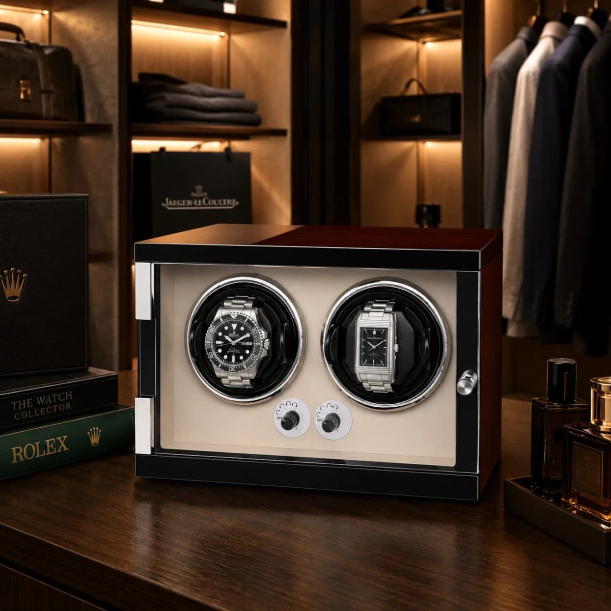 Remontoir à montre automatique Capri bois ébène 2 montres vue 3