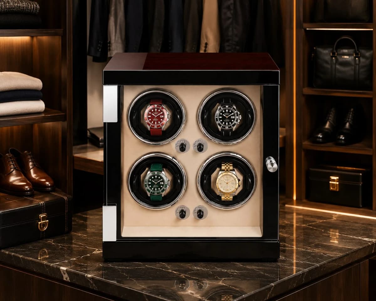 Remontoir à montre automatique Capri bois ébène 4 montres vue 3