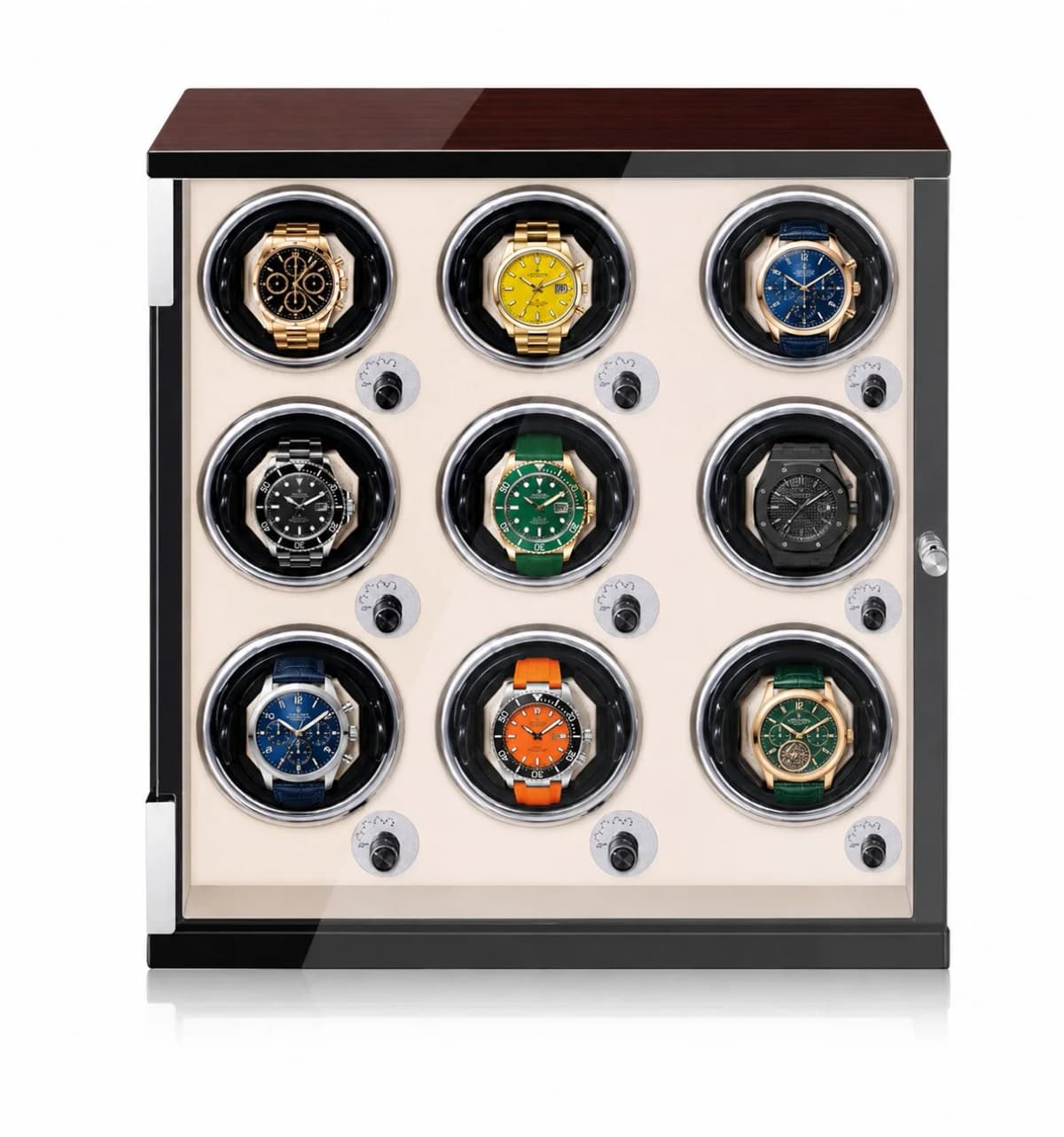 Remontoir à montre automatique Capri bois ébène 9 montres