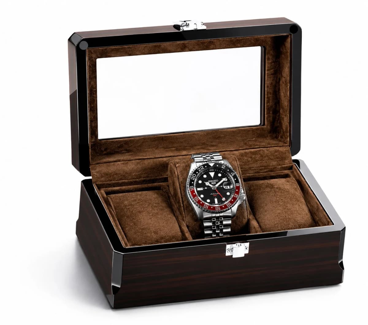 Montre Gasmann 260527-01 Boîte à montres Milan espresso à 3 compartiments en bois massif