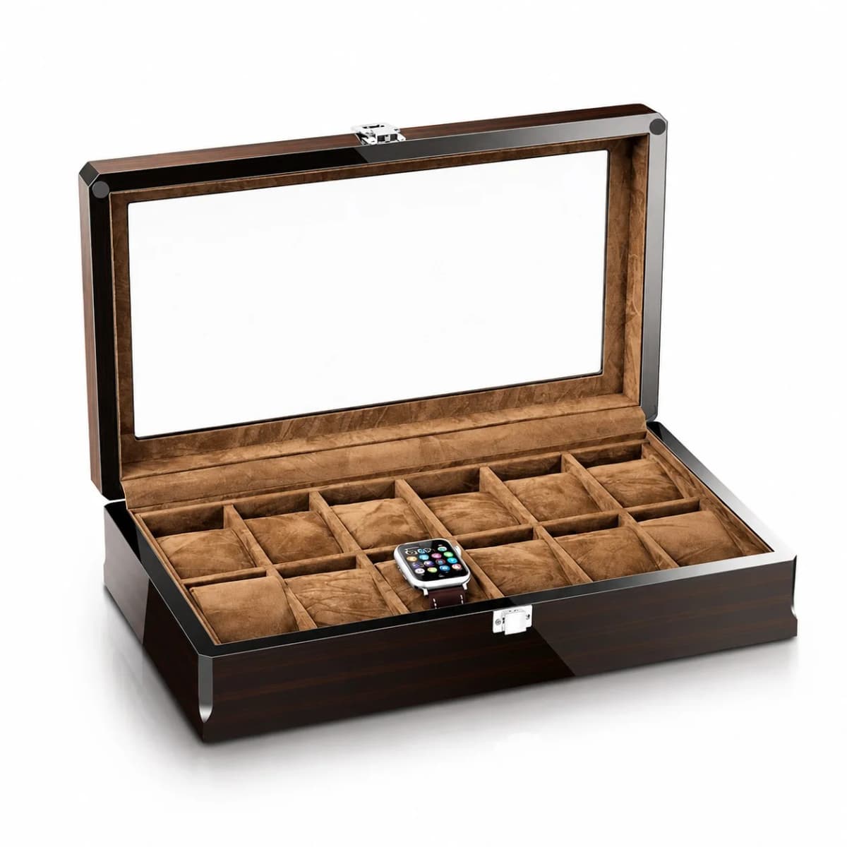 Montre Gasmann 260527-04 Boîte à montres Milan espresso à 12 compartiments en bois massif