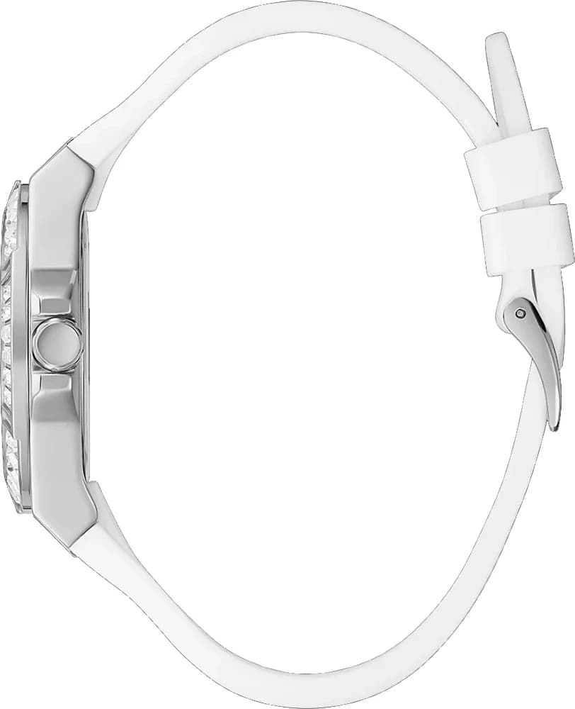 Montre Guess Venus GW0118L3 Bracelet en silicone blanc vue 3