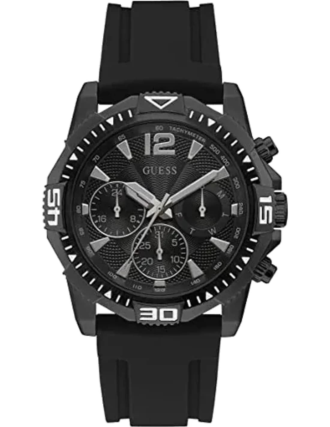 Montre Guess GW0211G3 homme cadran noir bracelet caoutchouc / silicone