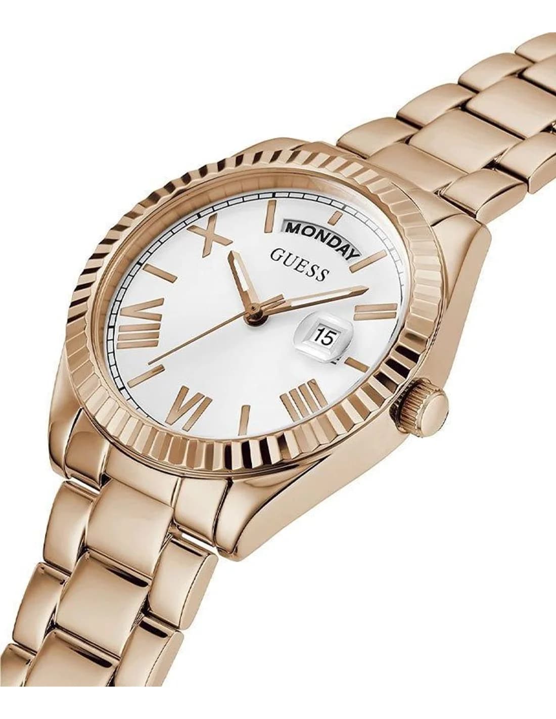 Montre Femme Guess Luna GW0308L3 cadran blanc bracelet acier vue 2