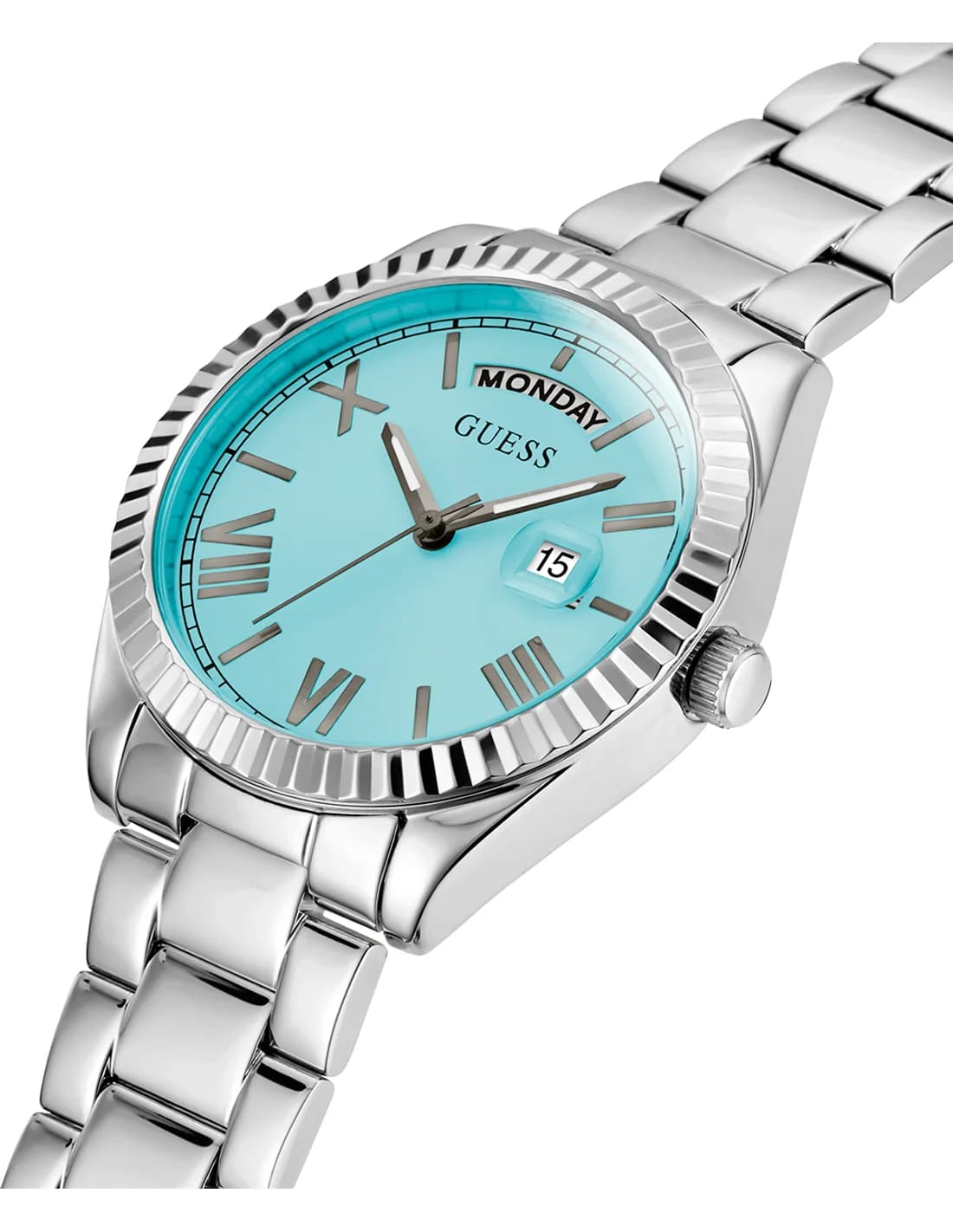 Montre Femme Guess Luna GW0308L4 cadran bleu bracelet acier vue 2