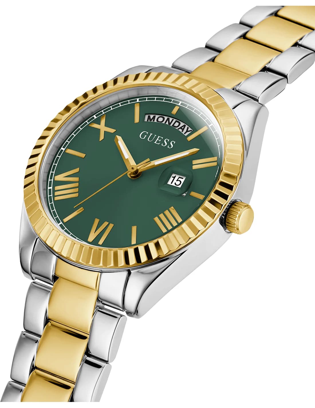 Montre Femme Guess Luna GW0308L5 cadran vert bracelet acier vue 2