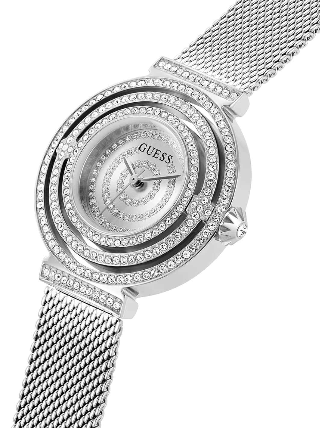 Montre Femme Guess Dream GW0550L1 cadran argenté bracelet maille milanaise vue 2
