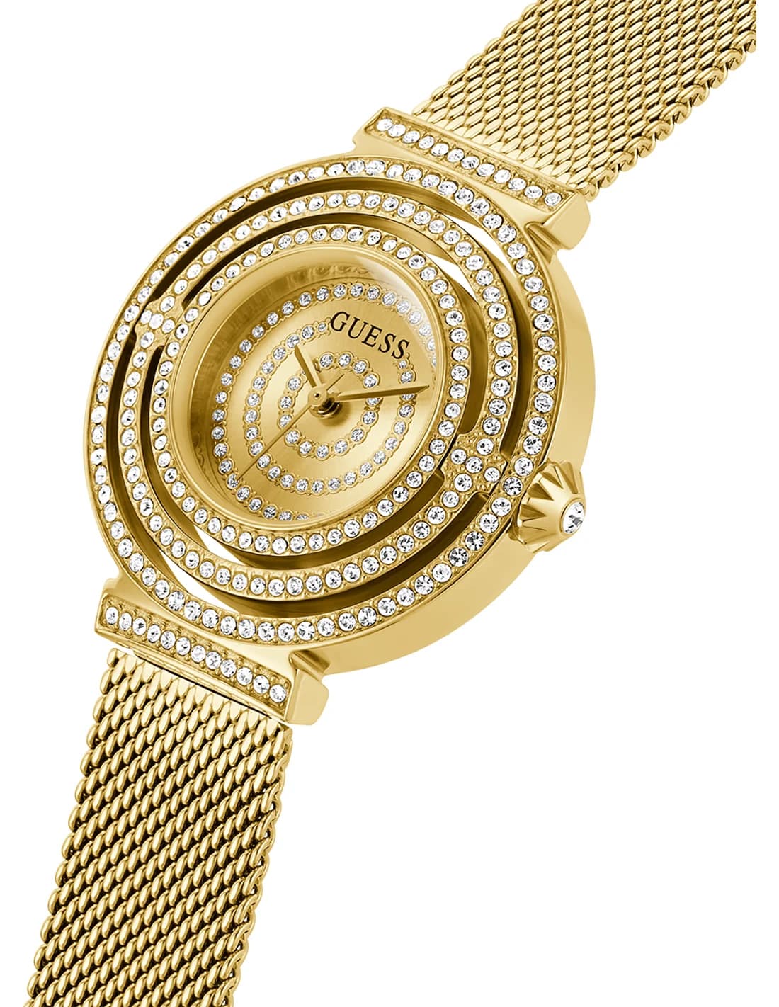 Montre Femme Guess Dream GW0550L2 cadran doré bracelet maille milanaise vue 2