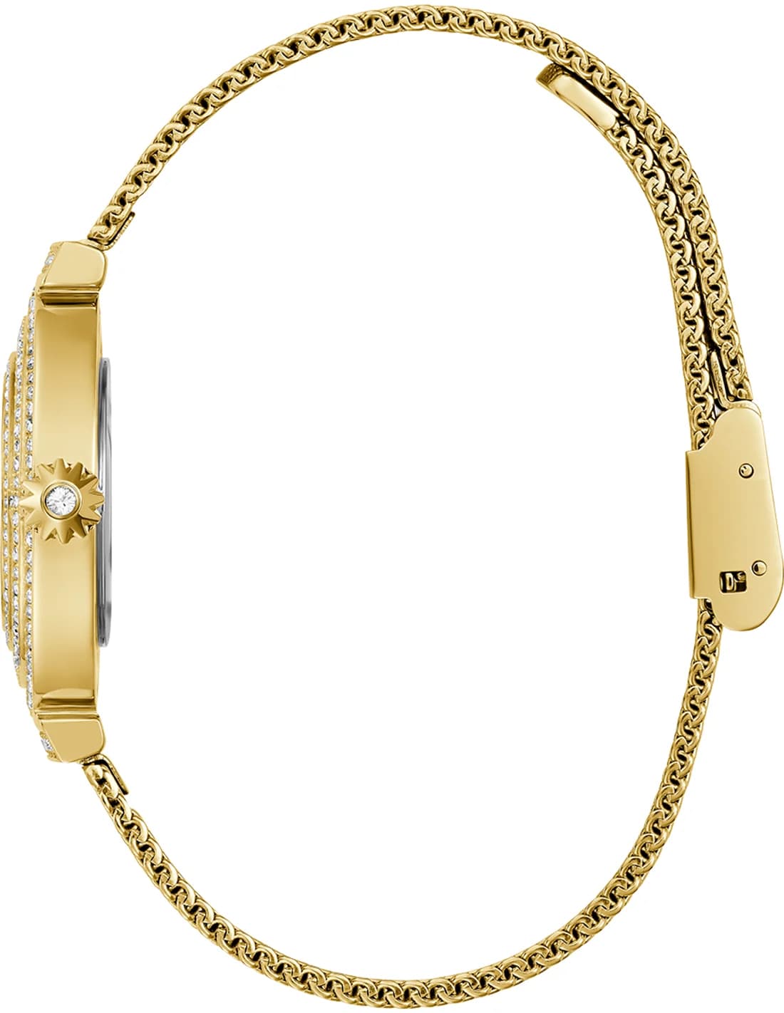 Montre Femme Guess Dream GW0550L2 cadran doré bracelet maille milanaise vue 3