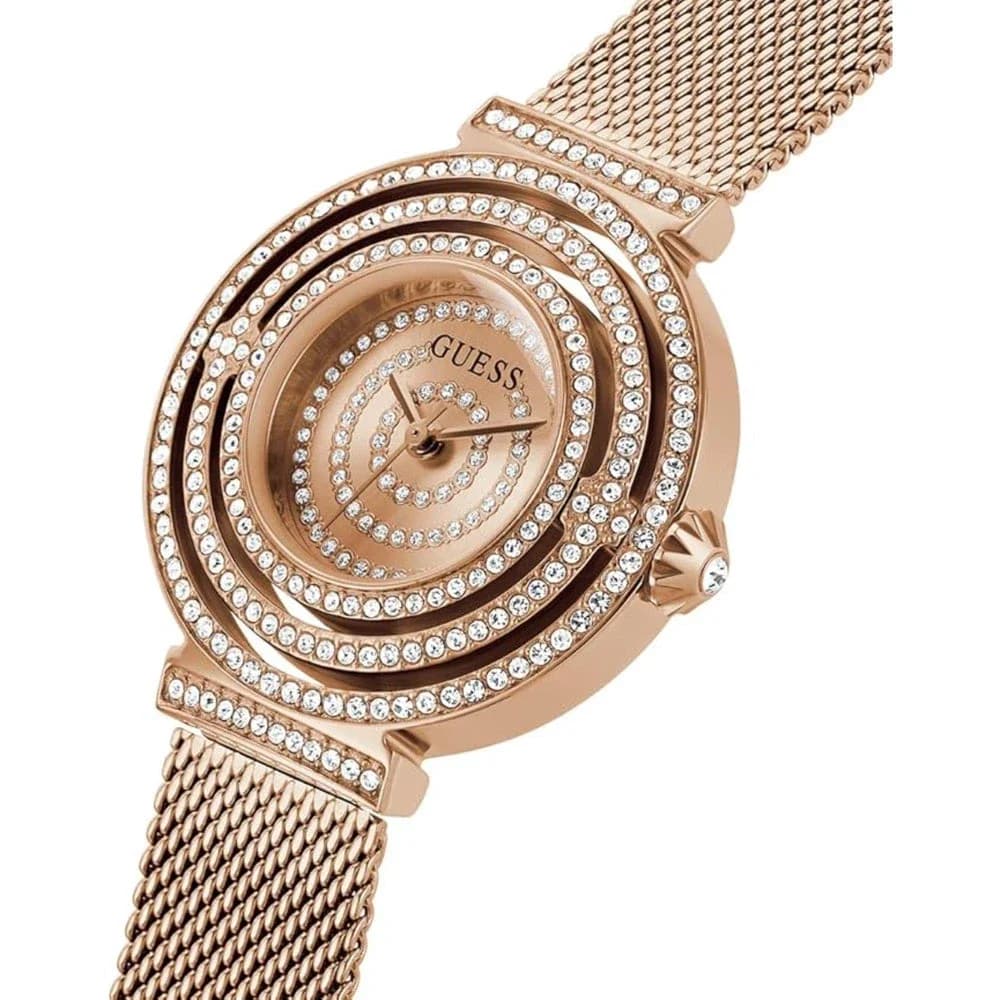 Montre Femme Guess Dream GW0550L3 cadran rose bracelet maille milanaise vue 2
