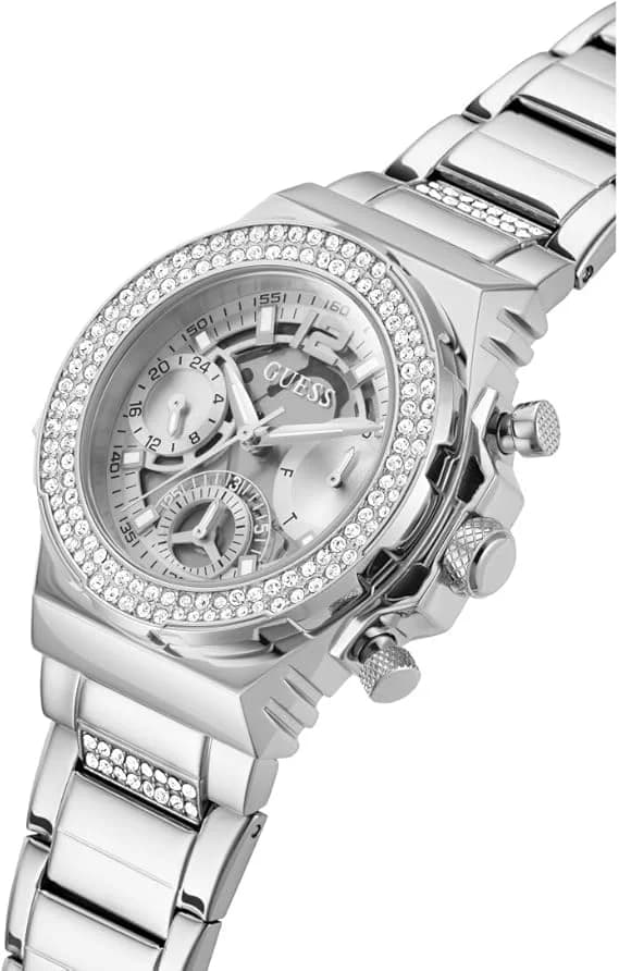 Montre Femme Guess Fusion GW0552L1 argentée bracelet maillons acier vue 2