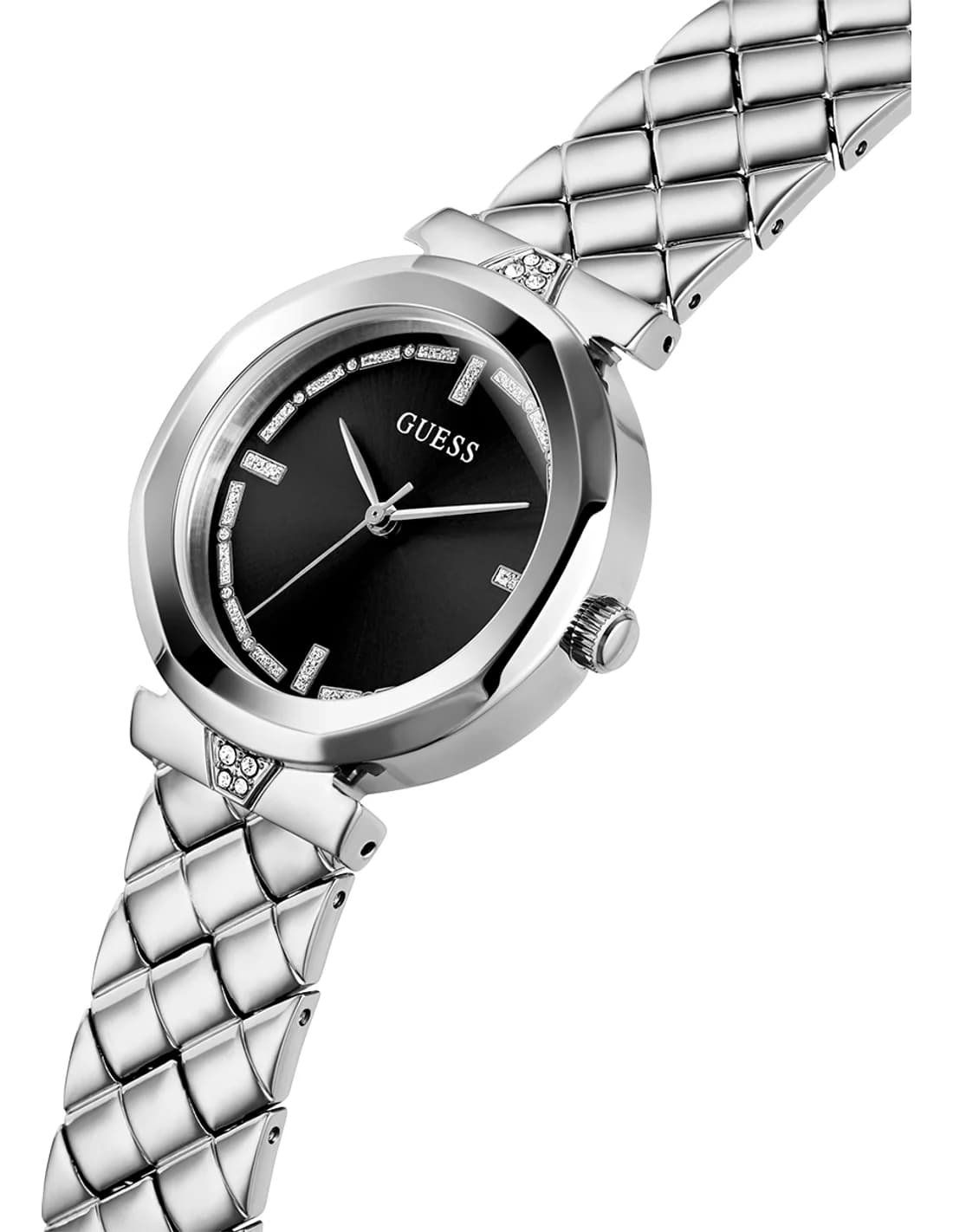 Montre Femme Guess Rumour GW0613L1 cadran noir bracelet acier vue 2