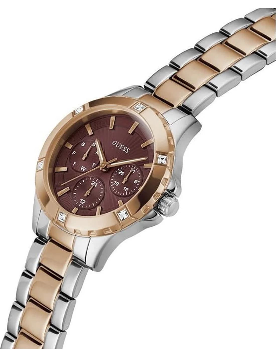 Montre Femme Guess Mist GW0723L2 cadran bordeaux bracelet acier vue 2