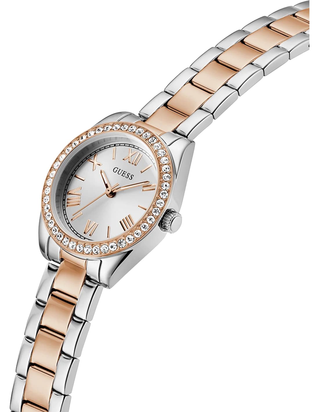 Montre Femme Guess Mini Luna GW0841L3 cadran argenté bracelet acier vue 2