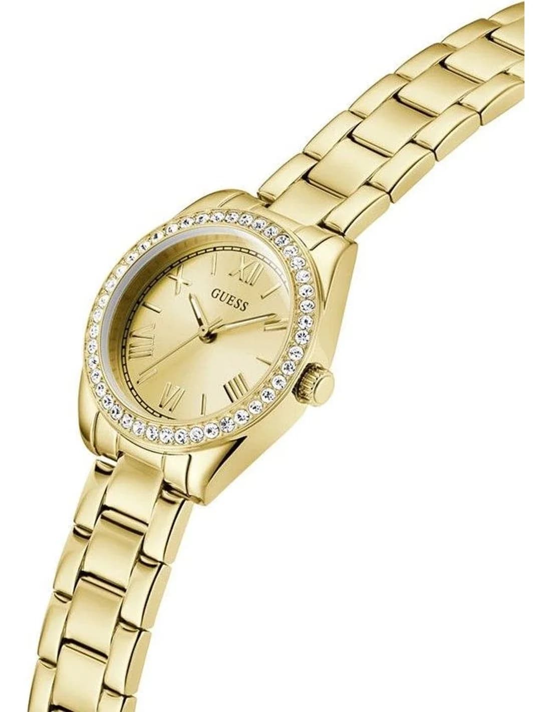 Montre Femme Guess Mini Luna GW0841L7 cadran doré bracelet acier vue 2