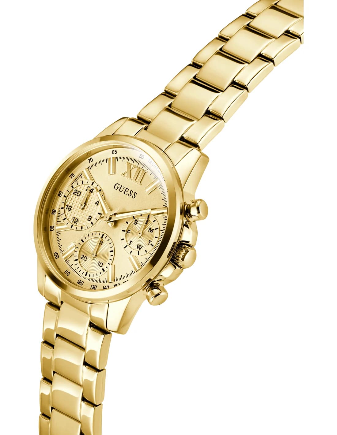 Montre Femme Guess Tropez GW0933L2 cadran doré bracelet acier vue 2