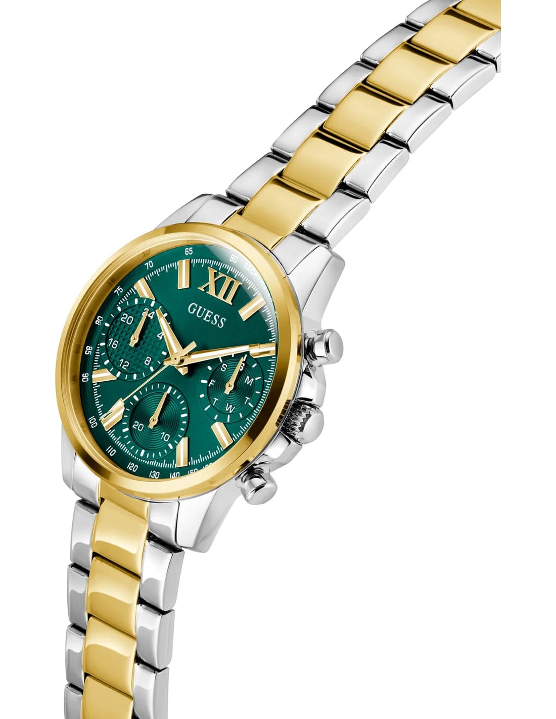 Montre Femme Guess Bailey GW0933L7 cadran vert bracelet acier vue 2