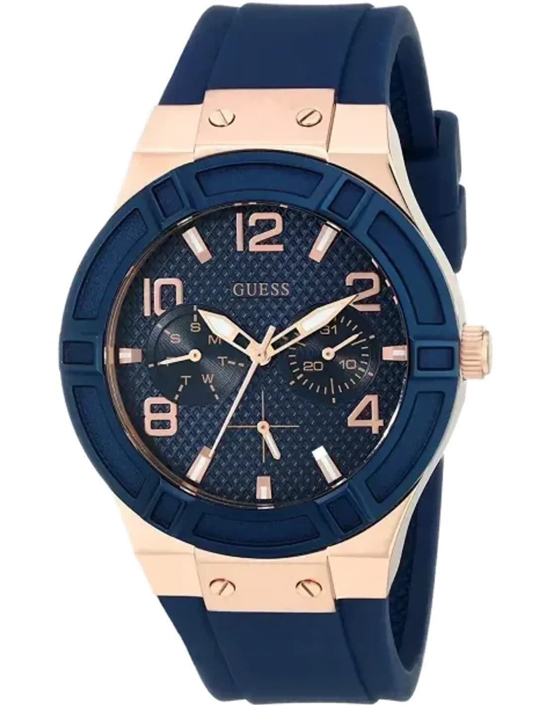 Montre Guess W0571L1 femme cadran bleu bracelet caoutchouc / silicone