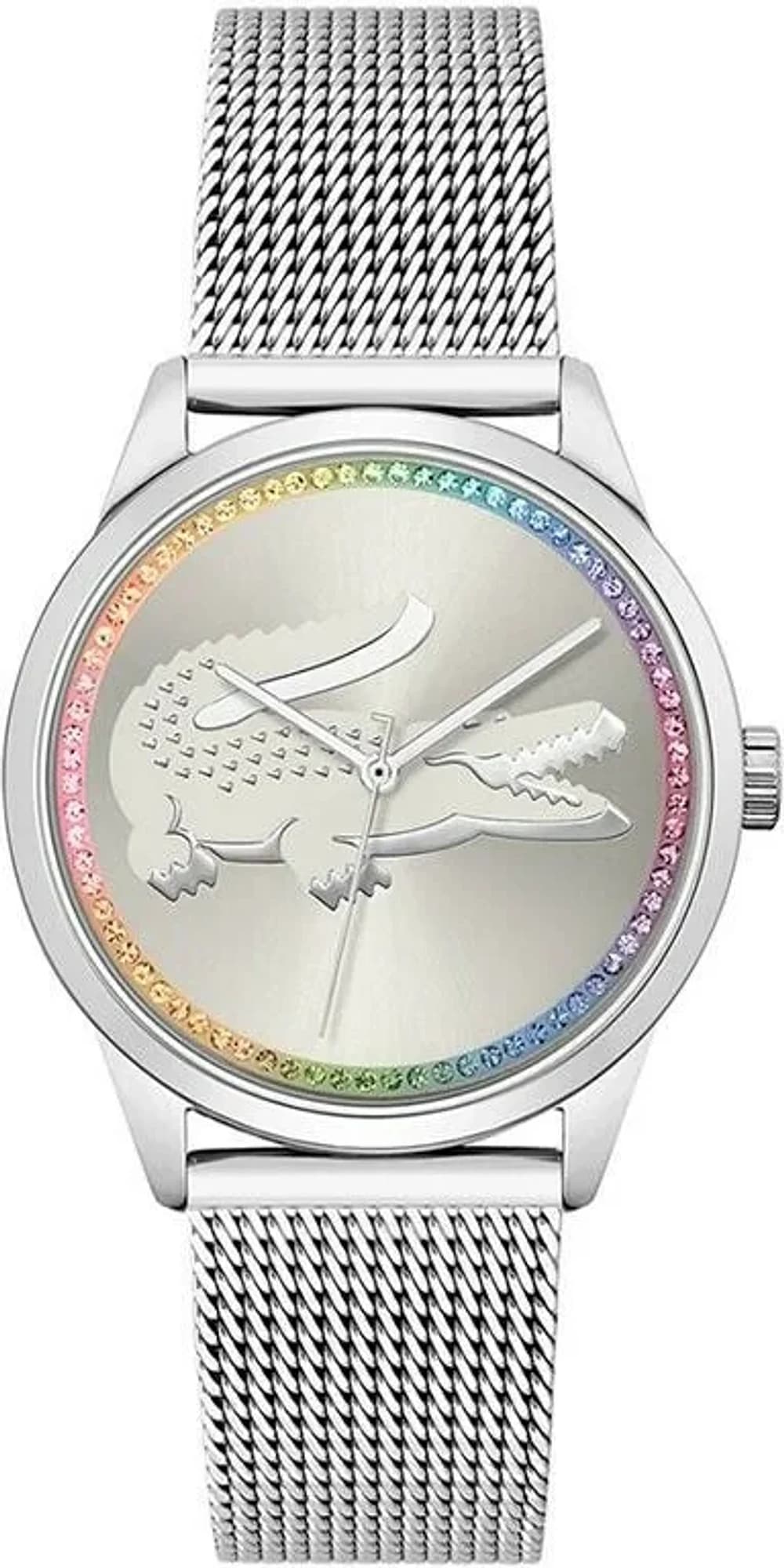 Lacoste 2001259 Ladycroc Silver Stainless Steel Milanese Mesh Women's Watch