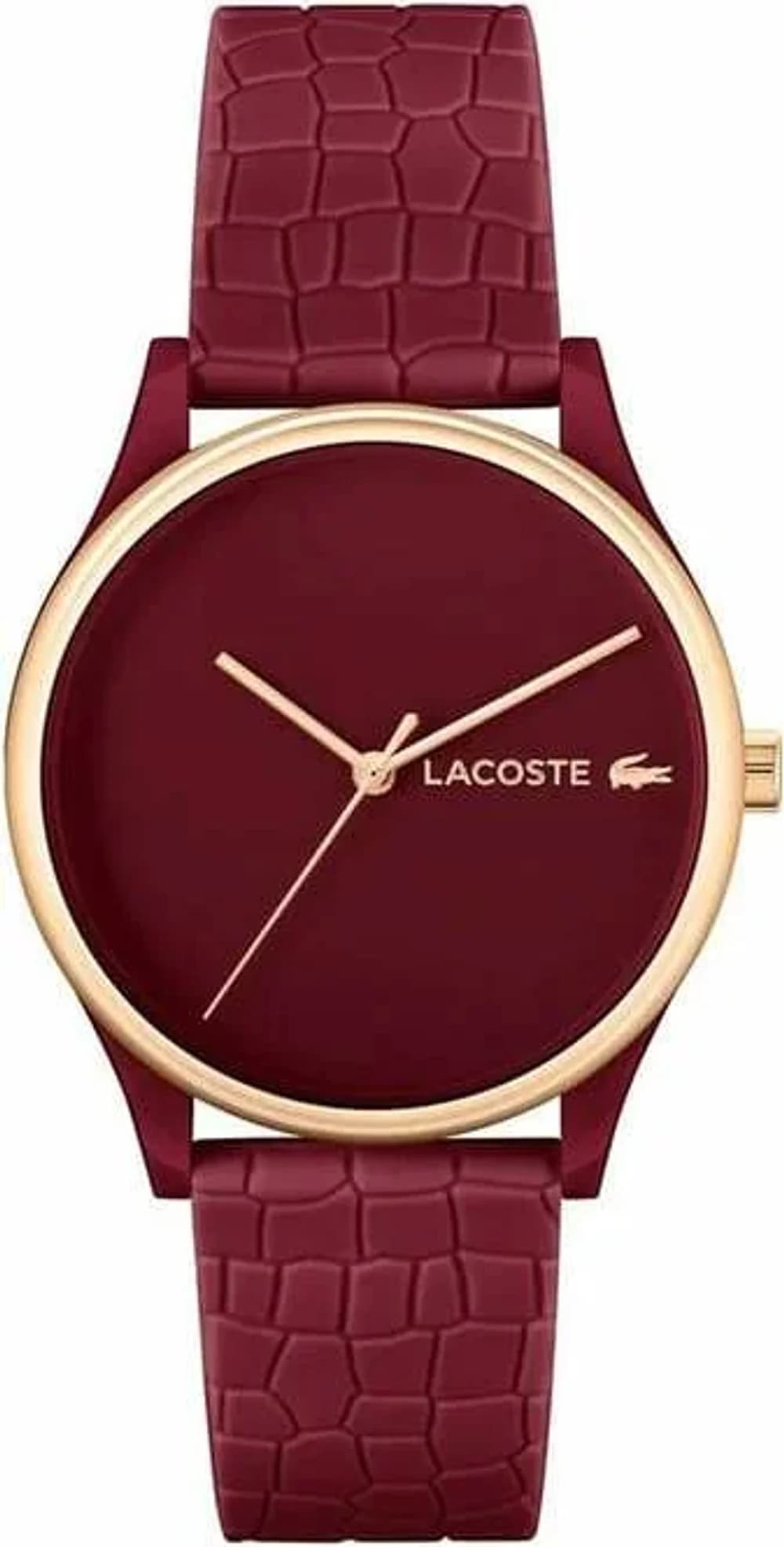 Montre Lacoste 2001283 femme cadran rouge bracelet caoutchouc / silicone